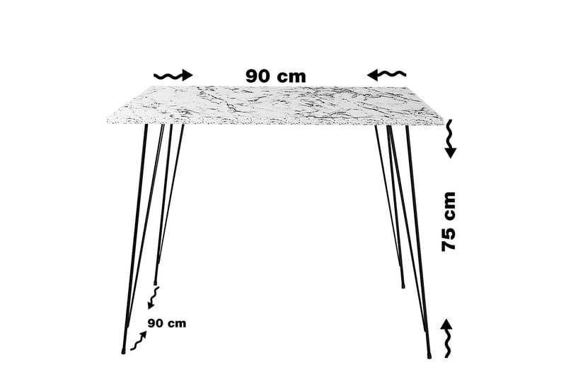 Pöytä Alaxander 90 cm - Musta/Valkoinen - Huonekalut - Pöytä & ruokailuryhmä - Ruokapöydät & keittiön pöydät