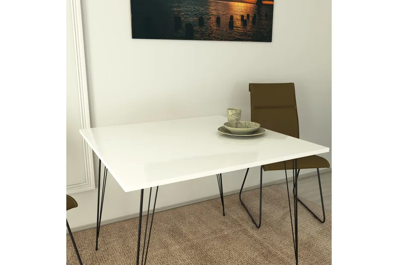 Pöytä Alaxander 90 cm - Valkoinen - Huonekalut - Pöytä & ruokailuryhmä - Ruokapöydät & keittiön pöydät