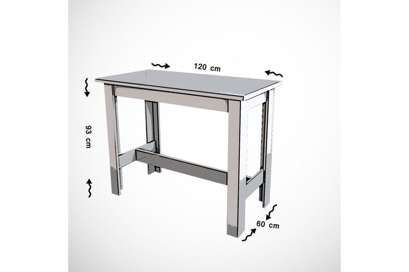 Pöytä Jipping 120 cm - Valkoinen - Huonekalut - Pöytä & ruokailuryhmä - Baaripöytä