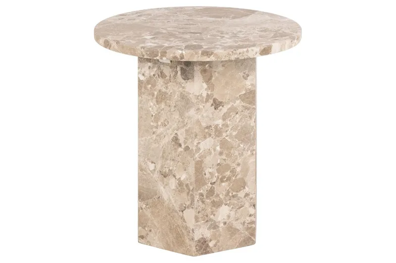 Prisa Pyöreä Sivupöytä Marmorikivestä 50 cm - Beige - Huonekalut - Pöytä & ruokailuryhmä - Apupöytä & sivupöytä - Tarjotinpöytä & pikkupöytä