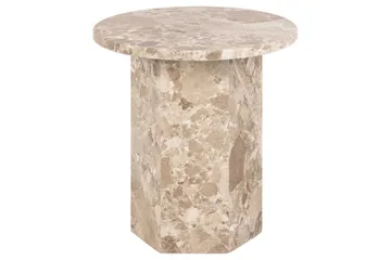 Prisa Pyöreä Sivupöytä Marmorikivestä 50 cm - Beige - Huonekalut - Pöytä & ruokailuryhmä - Apupöytä & sivupöytä - Tarjotinpöytä & pikkupöytä