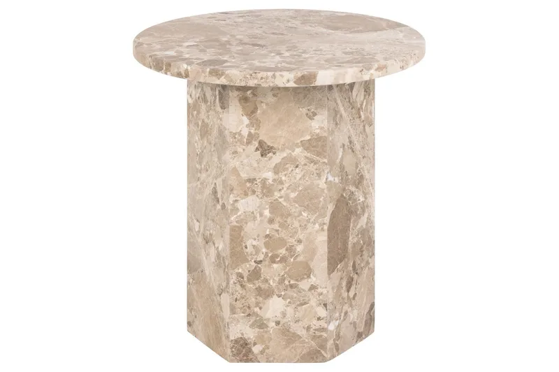 Prisa Pyöreä Sivupöytä Marmorikivestä 50 cm - Beige - Huonekalut - Pöytä & ruokailuryhmä - Apupöytä & sivupöytä - Tarjotinpöytä & pikkupöytä