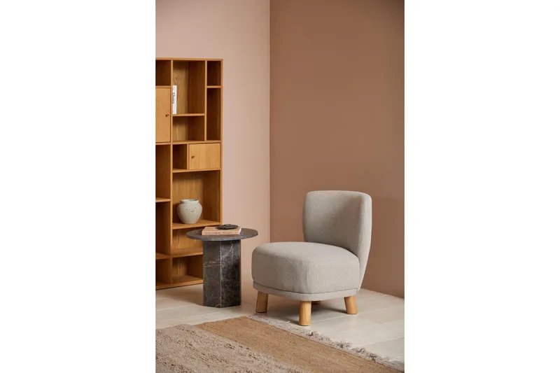 Prisa Pyöreä Sivupöytä Marmorikivestä 50 cm - Harmaa / Ruskea - Huonekalut - Pöytä & ruokailuryhmä - Apupöytä & sivupöytä - Tarjotinpöytä & pikkupöytä