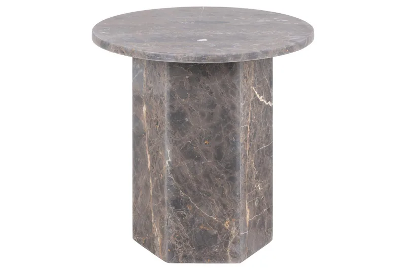 Prisa Pyöreä Sivupöytä Marmorikivestä 50 cm - Harmaa / Ruskea - Huonekalut - Pöytä & ruokailuryhmä - Apupöytä & sivupöytä - Tarjotinpöytä & pikkupöytä