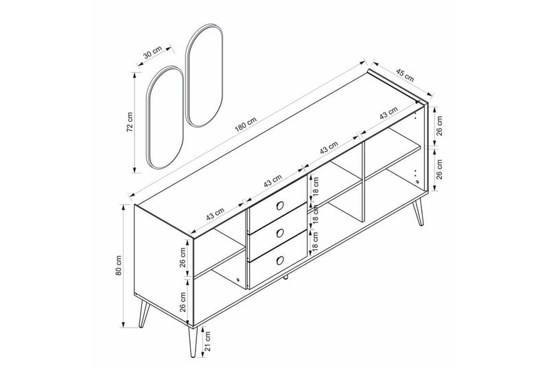 Ralor Konsolipöytä 180 cm - Valkoinen - Huonekalut - Pöytä & ruokailuryhmä - Apupöytä & sivupöytä - Konsolipöytä