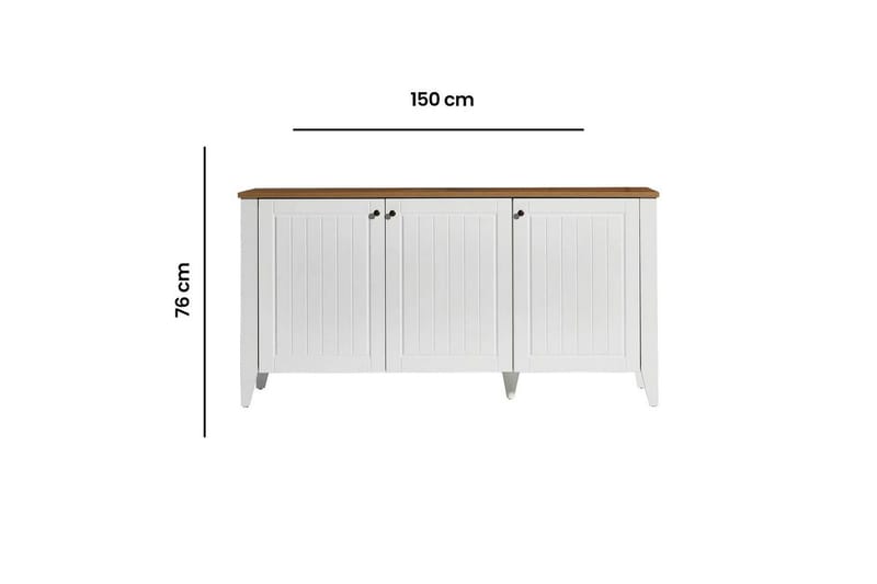 Ranko Konsolipöytä 150 cm - Keskisävyinen puu/Valkoinen - Huonekalut - Pöytä & ruokailuryhmä - Apupöytä & sivupöytä - Konsolipöytä