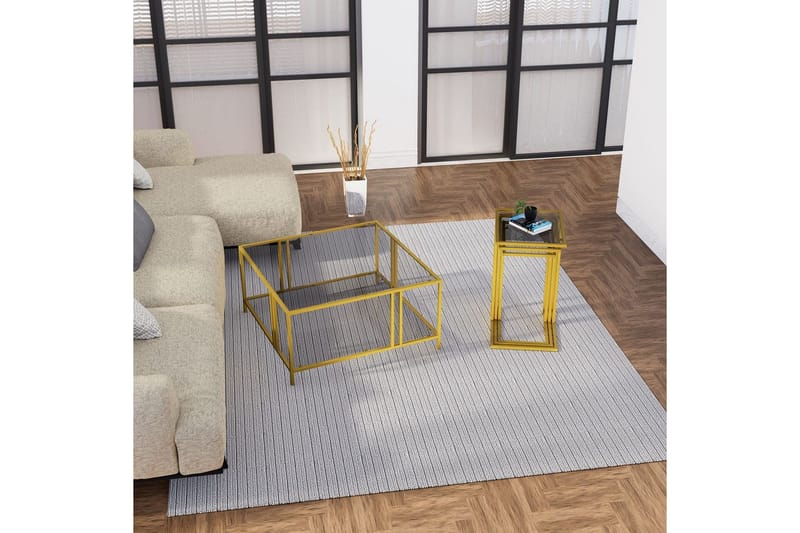 Ransdorp Pöytäsarja 42 cm - Keltainend - Huonekalut - Pöytä & ruokailuryhmä - Apupöytä & sivupöytä - Sarjapöytä