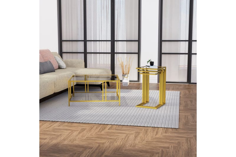 Ransdorp Pöytäsarja 42 cm - Keltainend - Huonekalut - Pöytä & ruokailuryhmä - Apupöytä & sivupöytä - Sarjapöytä