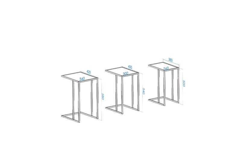 Ransdorp Pöytäsarja 42 cm - Musta - Huonekalut - Pöytä & ruokailuryhmä - Apupöytä & sivupöytä - Sarjapöytä