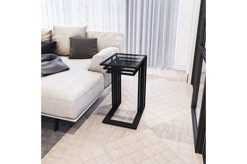 Ransdorp Pöytäsarja 42 cm - Musta - Huonekalut - Pöytä & ruokailuryhmä - Apupöytä & sivupöytä - Sarjapöytä