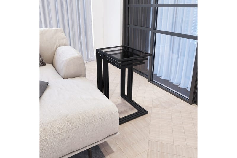 Ransdorp Pöytäsarja 42 cm - Musta - Huonekalut - Pöytä & ruokailuryhmä - Apupöytä & sivupöytä - Sarjapöytä