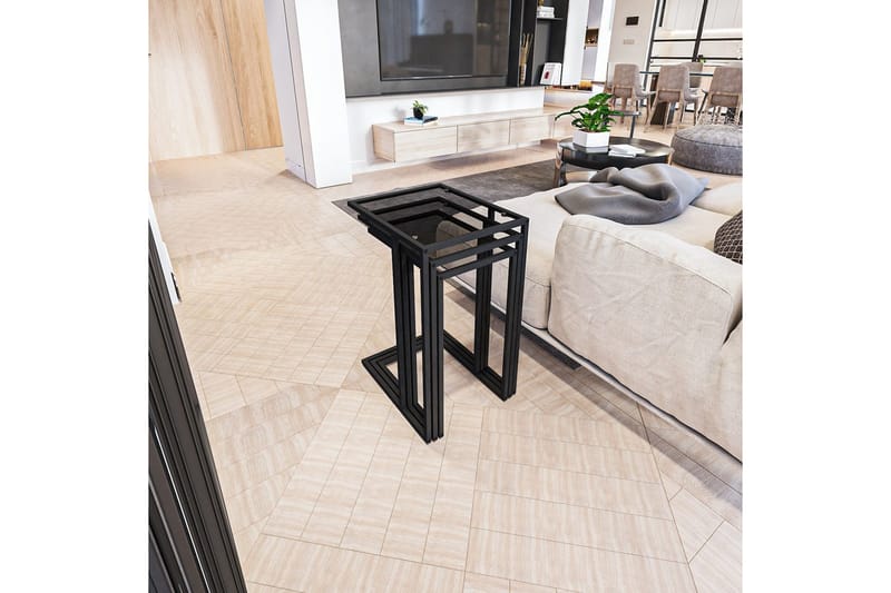 Ransdorp Pöytäsarja 42 cm - Musta - Huonekalut - Pöytä & ruokailuryhmä - Apupöytä & sivupöytä - Sarjapöytä