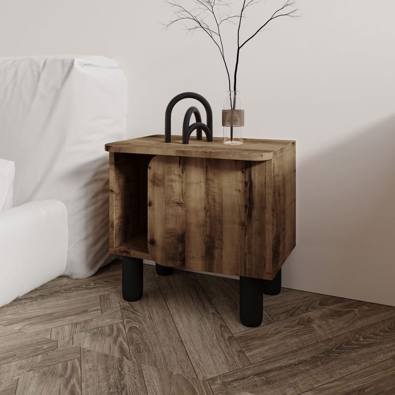 Relento yöpöytä 50x48,6x30 cm - antiikkipähkinä - Huonekalut - Pöytä & ruokailuryhmä - Apupöytä & sivupöytä - Yöpöytä