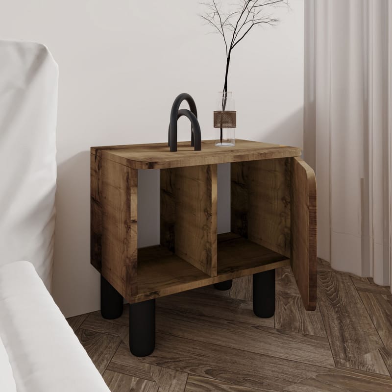 Relento yöpöytä 50x48,6x30 cm - antiikkipähkinä - Huonekalut - Pöytä & ruokailuryhmä - Apupöytä & sivupöytä - Yöpöytä