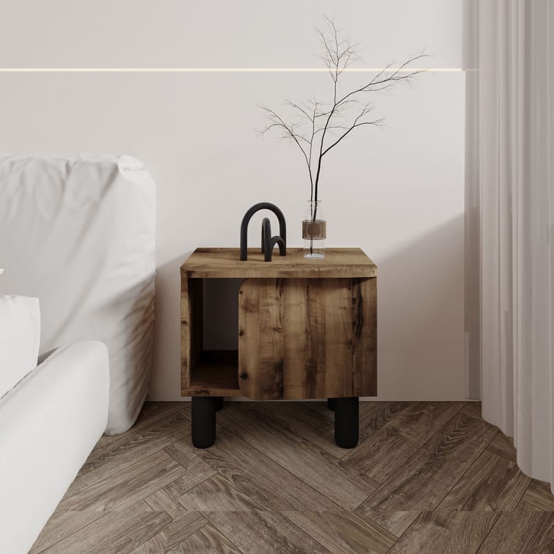 Relento yöpöytä 50x48,6x30 cm - antiikkipähkinä - Huonekalut - Pöytä & ruokailuryhmä - Apupöytä & sivupöytä - Yöpöytä