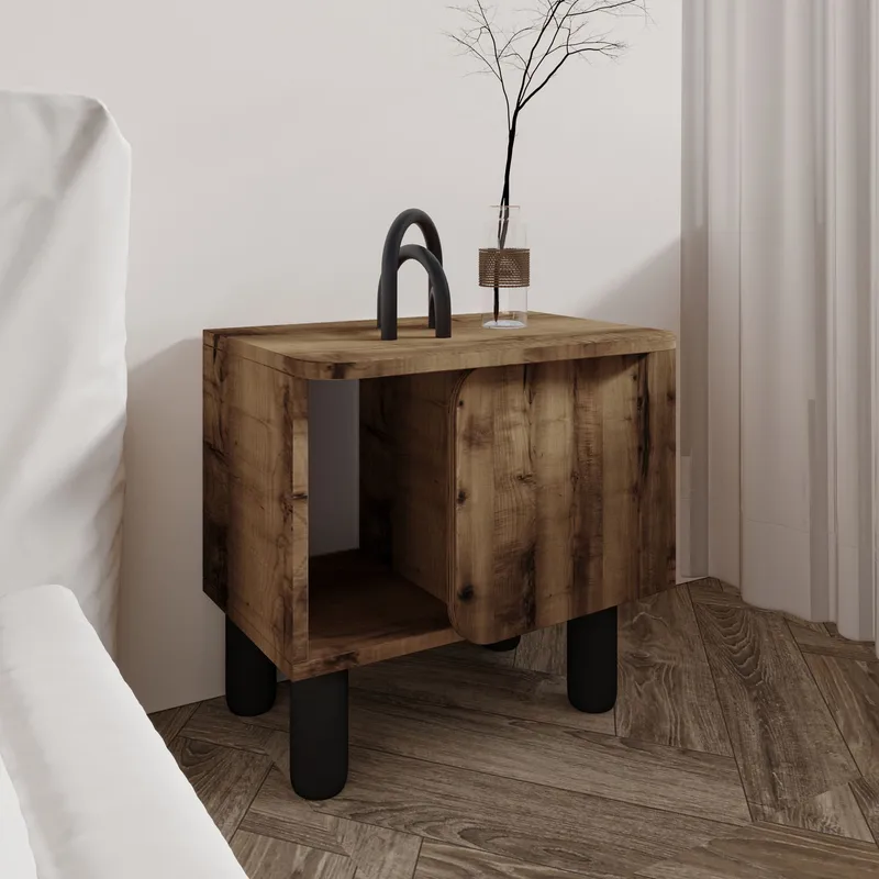 Relento yöpöytä 50x48,6x30 cm - antiikkipähkinä - Huonekalut - Pöytä & ruokailuryhmä - Apupöytä & sivupöytä - Yöpöytä