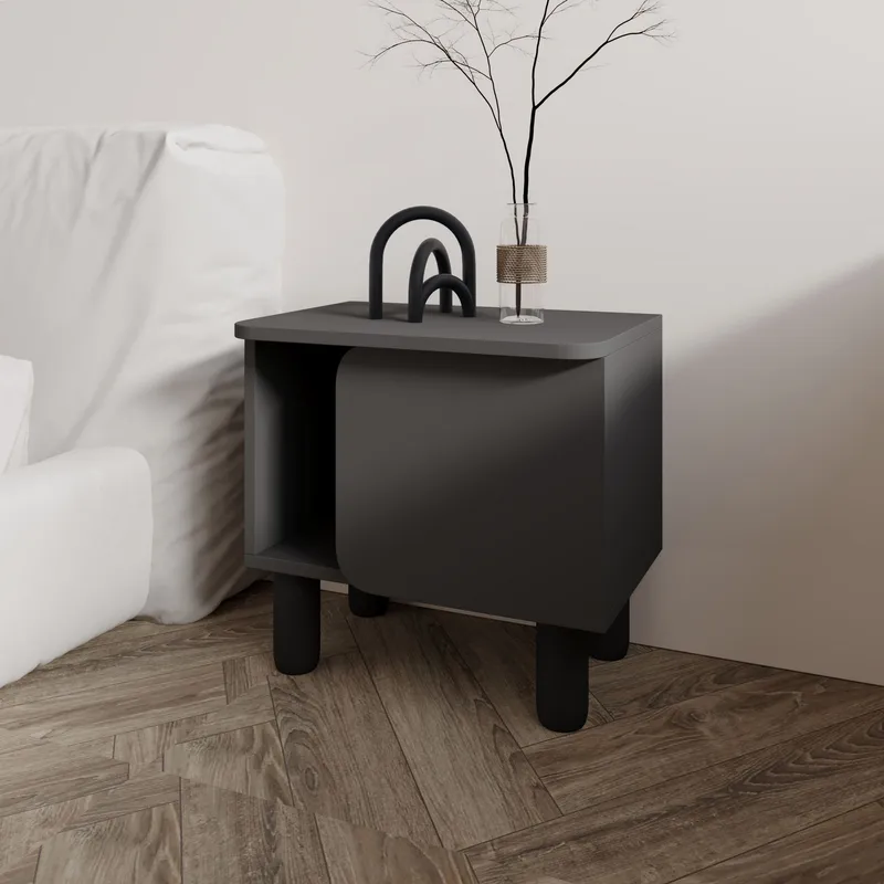 Relento yöpöytä 50x48,6x30 cm - Antrasiitti - Huonekalut - Pöytä & ruokailuryhmä - Apupöytä & sivupöytä - Yöpöytä