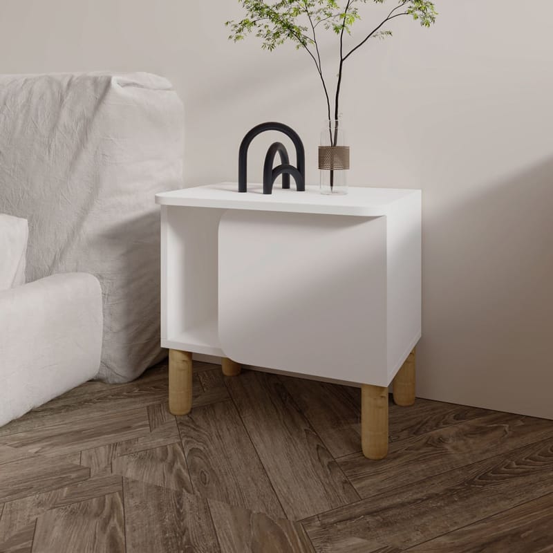 Relento yöpöytä 50x48,6x30 cm - Valkoinen - Huonekalut - Pöytä & ruokailuryhmä - Apupöytä & sivupöytä - Yöpöytä