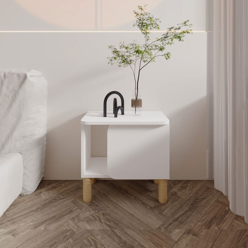 Relento yöpöytä 50x48,6x30 cm - Valkoinen - Huonekalut - Pöytä & ruokailuryhmä - Apupöytä & sivupöytä - Yöpöytä