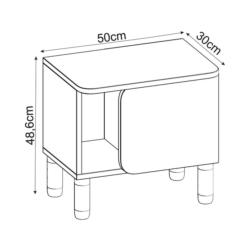 Relento yöpöytä 50x48,6x30 cm - Valkoinen - Huonekalut - Pöytä & ruokailuryhmä - Apupöytä & sivupöytä - Yöpöytä