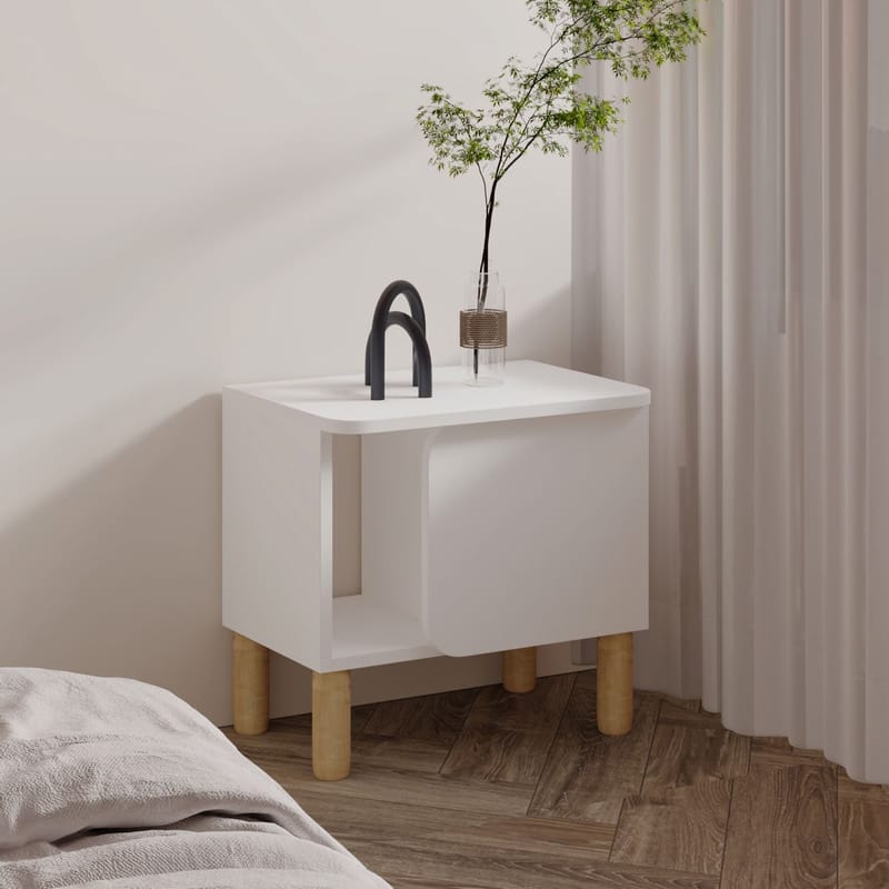 Relento yöpöytä 50x48,6x30 cm - Valkoinen - Huonekalut - Pöytä & ruokailuryhmä - Apupöytä & sivupöytä - Yöpöytä