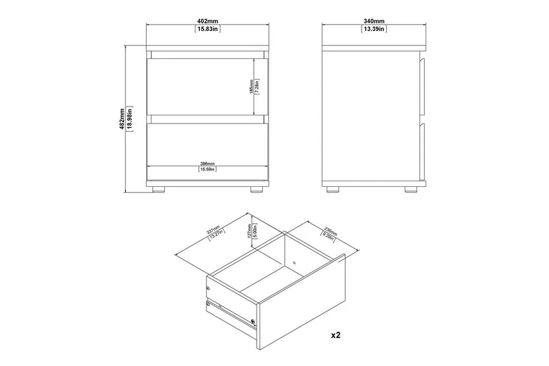 Rengo Yöpöytä 40,2 cm - Luonnonväri - Huonekalut - Pöytä & ruokailuryhmä - Apupöytä & sivupöytä - Yöpöytä