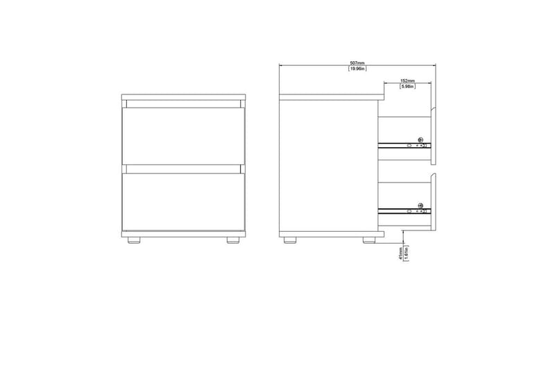 Rengo Yöpöytä 40,2 cm - Luonnonväri - Huonekalut - Pöytä & ruokailuryhmä - Apupöytä & sivupöytä - Yöpöytä