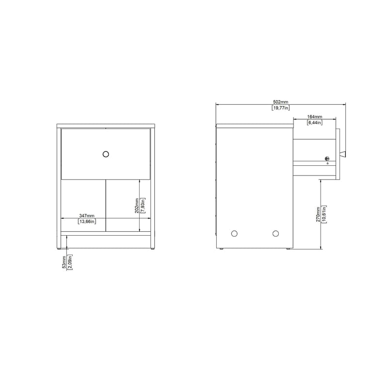 Renor yöpöytä 38x30x48 cm - Huonekalut - Pöytä & ruokailuryhmä - Apupöytä & sivupöytä - Yöpöytä