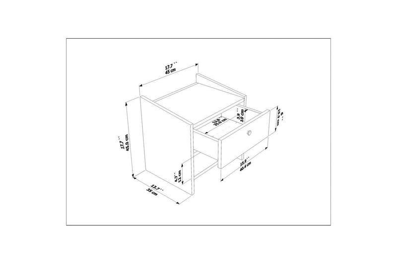 Retzow Yöpöytä - Valkoinen - Huonekalut - Pöytä & ruokailuryhmä - Apupöytä & sivupöytä - Yöpöytä