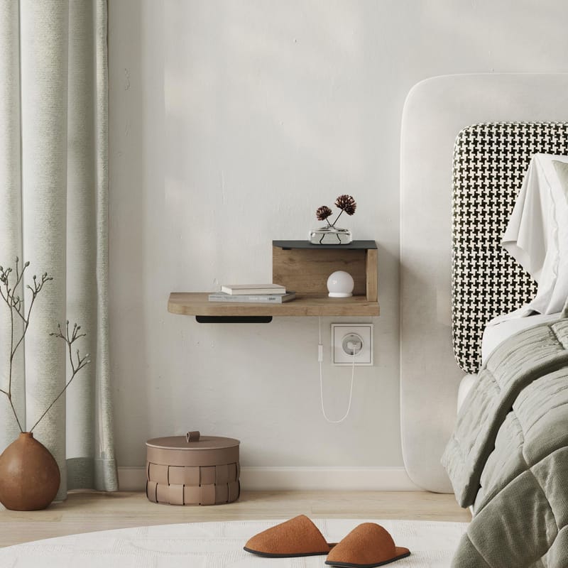 Rilina Yöpöytä 40 cm - Tammi - Huonekalut - Pöytä & ruokailuryhmä - Apupöytä & sivupöytä - Yöpöytä