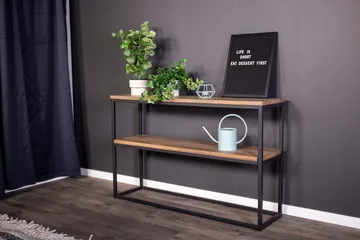 Rise Apupöytä 110x30 cm - Musta/Pähkinäpuu - Huonekalut - Pöytä & ruokailuryhmä - Apupöytä & sivupöytä - Tarjotinpöytä & pikkupöytä