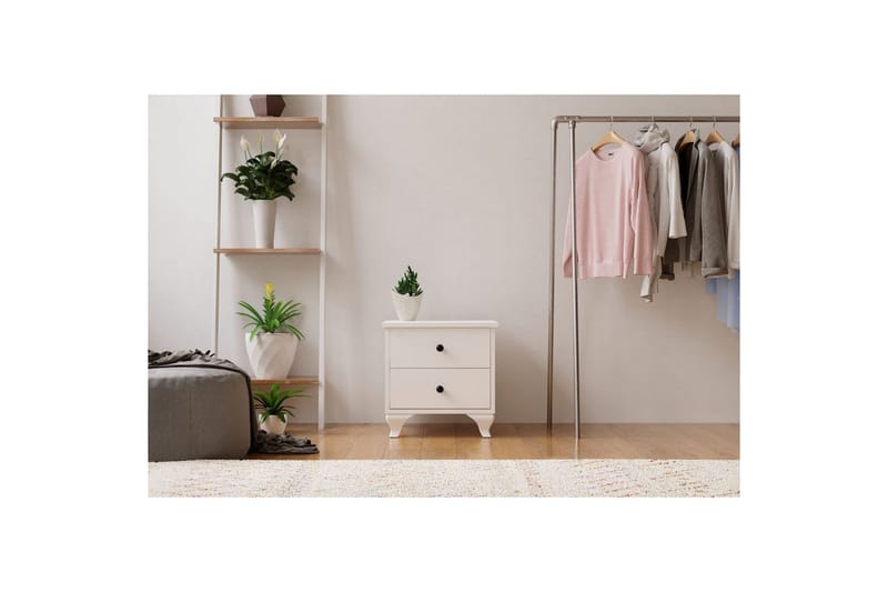 Rivric Yöpöytä 45 cm - Matta Valkoinen - Huonekalut - Pöytä & ruokailuryhmä - Apupöytä & sivupöytä - Yöpöytä