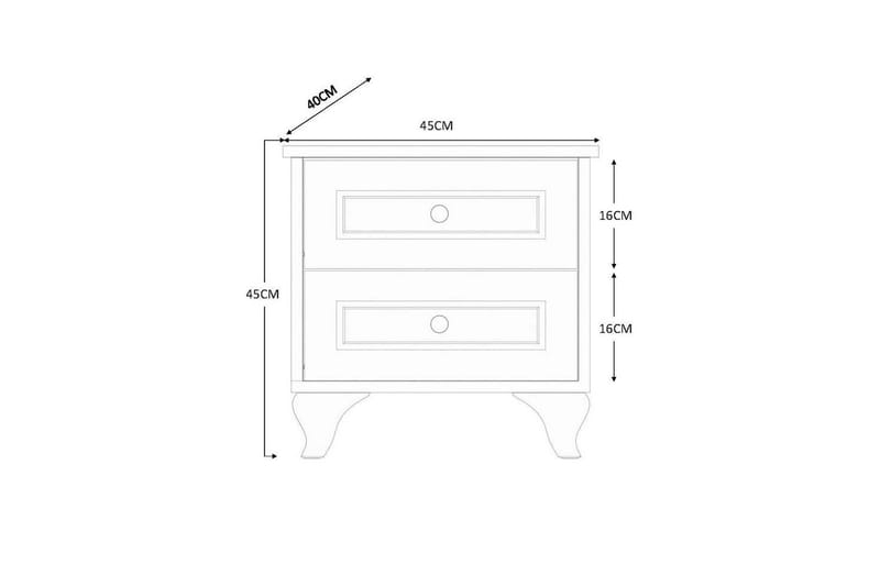 Rivric Yöpöytä 45 cm - Matta Valkoinen - Huonekalut - Pöytä & ruokailuryhmä - Apupöytä & sivupöytä - Yöpöytä
