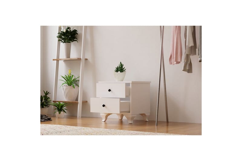 Rivric Yöpöytä 45 cm - Matta Valkoinen - Huonekalut - Pöytä & ruokailuryhmä - Apupöytä & sivupöytä - Yöpöytä