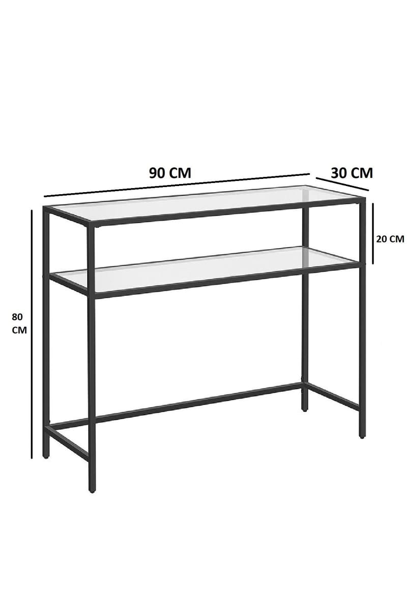 Rovena Lipasto 90 cm - Musta ja läpinäkyvä - Huonekalut - Pöytä & ruokailuryhmä - Apupöytä & sivupöytä - Eteispöytä