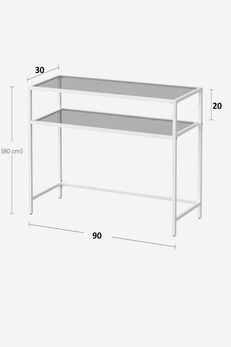 Rovena Lipasto 90 cm - Valkoinen ja läpinäkyvä - Huonekalut - Pöytä & ruokailuryhmä - Apupöytä & sivupöytä - Eteispöytä