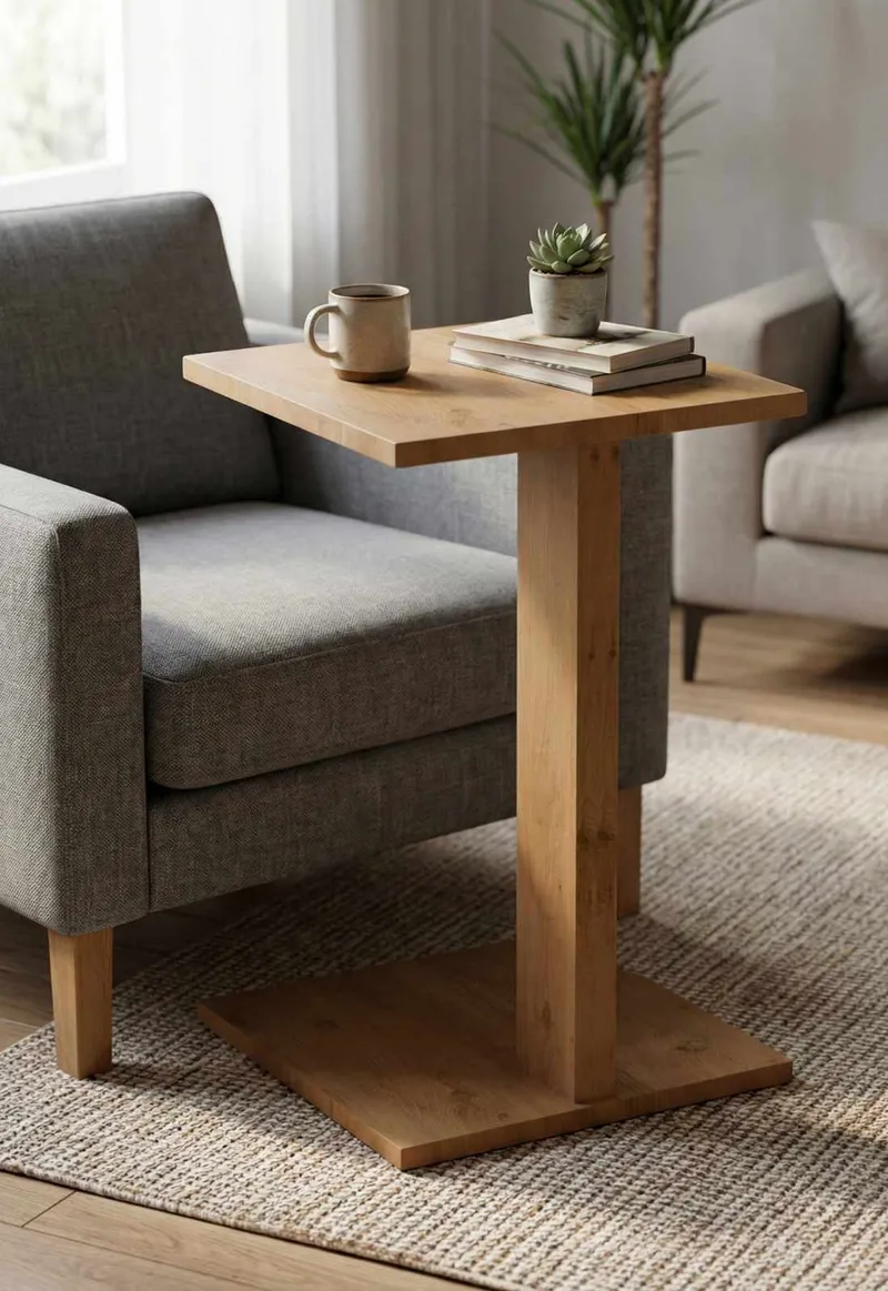 Rumira Sivupöytä 35 cm - Tammi - Huonekalut - Pöytä & ruokailuryhmä - Apupöytä & sivupöytä - Jalustapöytä & pylväspöytä