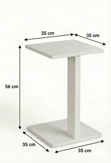Rumira Sivupöytä 35 cm - Valkoinen - Huonekalut - Pöytä & ruokailuryhmä - Apupöytä & sivupöytä - Jalustapöytä & pylväspöytä