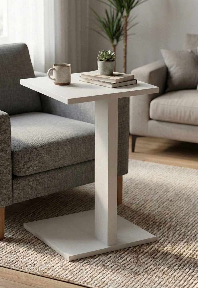 Rumira Sivupöytä 35 cm - Valkoinen - Huonekalut - Pöytä & ruokailuryhmä - Apupöytä & sivupöytä - Jalustapöytä & pylväspöytä