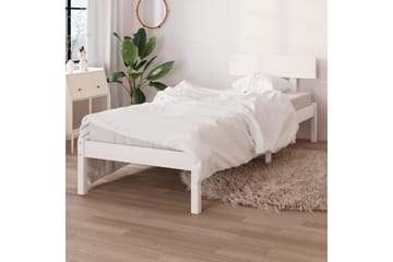 Sängynrunko valkoinen täysi mänty 75x190 cm UK Small Single - Valkoinen - Huonekalut - Pöytä & ruokailuryhmä - Apupöytä & sivupöytä - Yöpöytä
