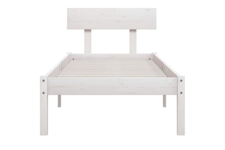 Sängynrunko valkoinen täysi mänty 75x190 cm UK Small Single - Valkoinen - Yöpöytä