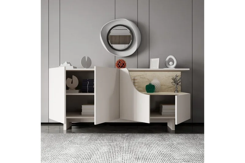 Safiya Konsolipöytä 180 cm - Beige - Huonekalut - Pöytä & ruokailuryhmä - Apupöytä & sivupöytä - Konsolipöytä