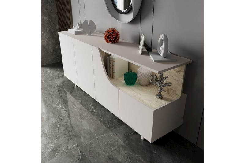 Safiya Konsolipöytä 180 cm - Beige - Huonekalut - Pöytä & ruokailuryhmä - Apupöytä & sivupöytä - Konsolipöytä