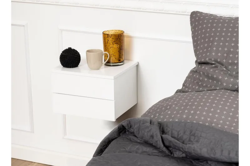 Salmani Yöpöytä 32 cm - Valkoinen - Huonekalut - Pöytä & ruokailuryhmä - Apupöytä & sivupöytä - Yöpöytä