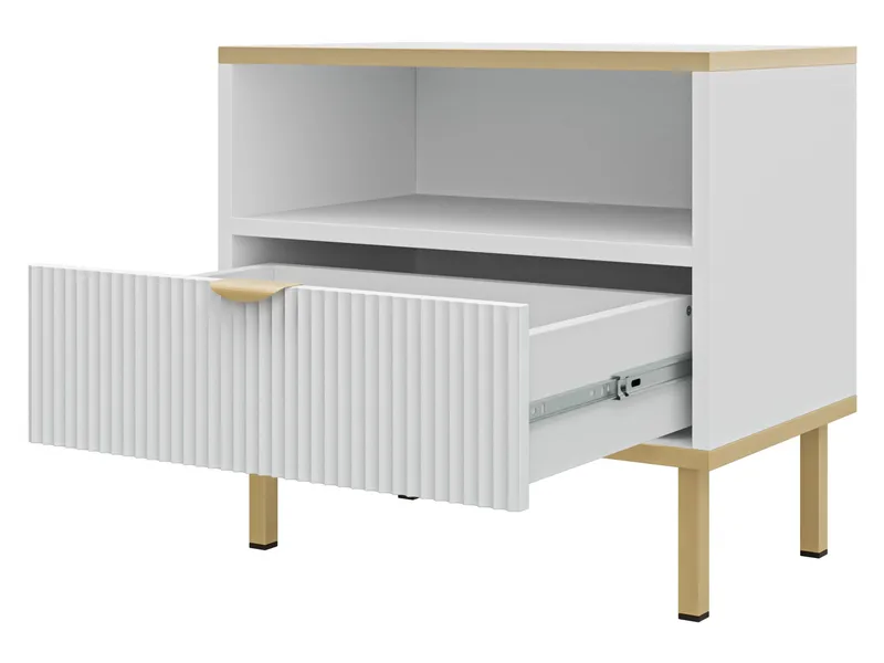 Salmor Yöpöytä 50 cm - Valkoinen - Huonekalut - Pöytä & ruokailuryhmä - Apupöytä & sivupöytä - Yöpöytä