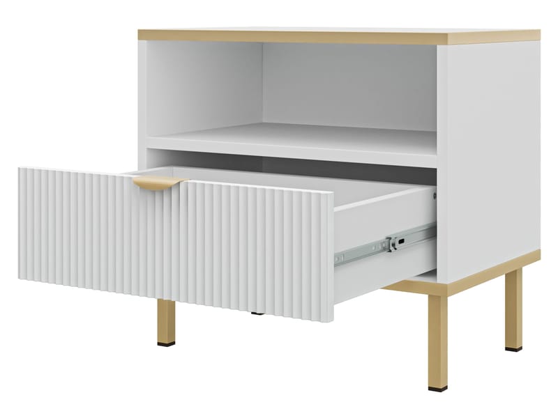 Salmor Yöpöytä 50 cm - Valkoinen - Huonekalut - Pöytä & ruokailuryhmä - Apupöytä & sivupöytä - Yöpöytä