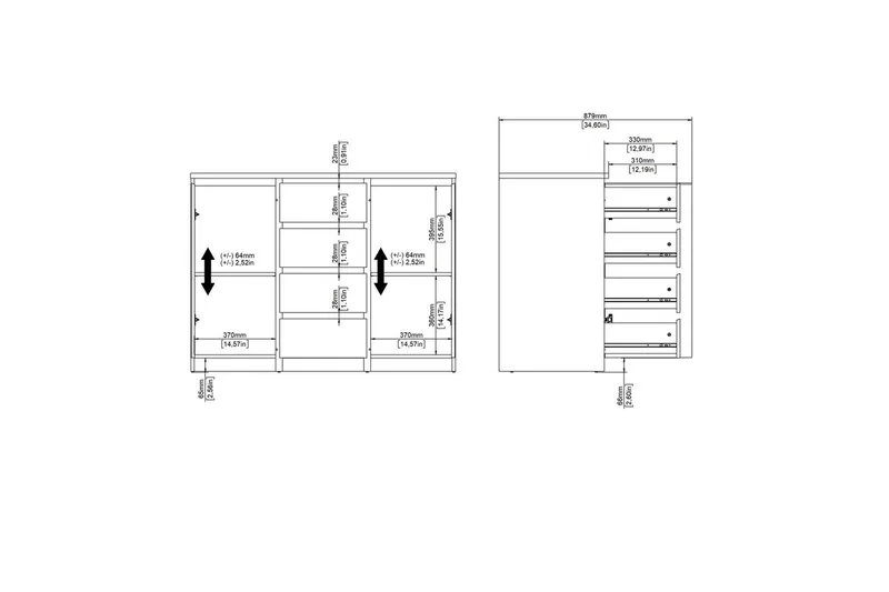 Salomns Senkki 120,8 cm - Musta - Säilytys - Säilytyskalusteet - Senkki