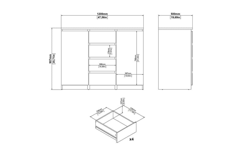 Salomns Senkki 120,8 cm - Valkoinen - Säilytys - Säilytyskalusteet - Senkki