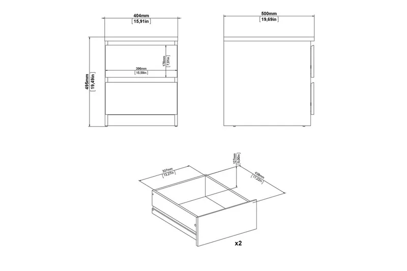 Salomns Yöpöytä 40,4 cm - Harmaa - Huonekalut - Pöytä & ruokailuryhmä - Apupöytä & sivupöytä - Yöpöytä