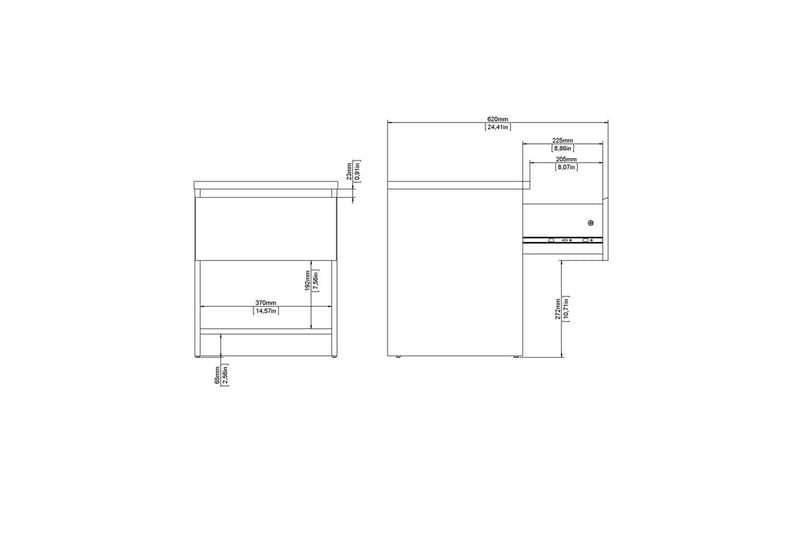 Salomns Yöpöytä 40,4 cm - Musta - Huonekalut - Pöytä & ruokailuryhmä - Apupöytä & sivupöytä - Yöpöytä